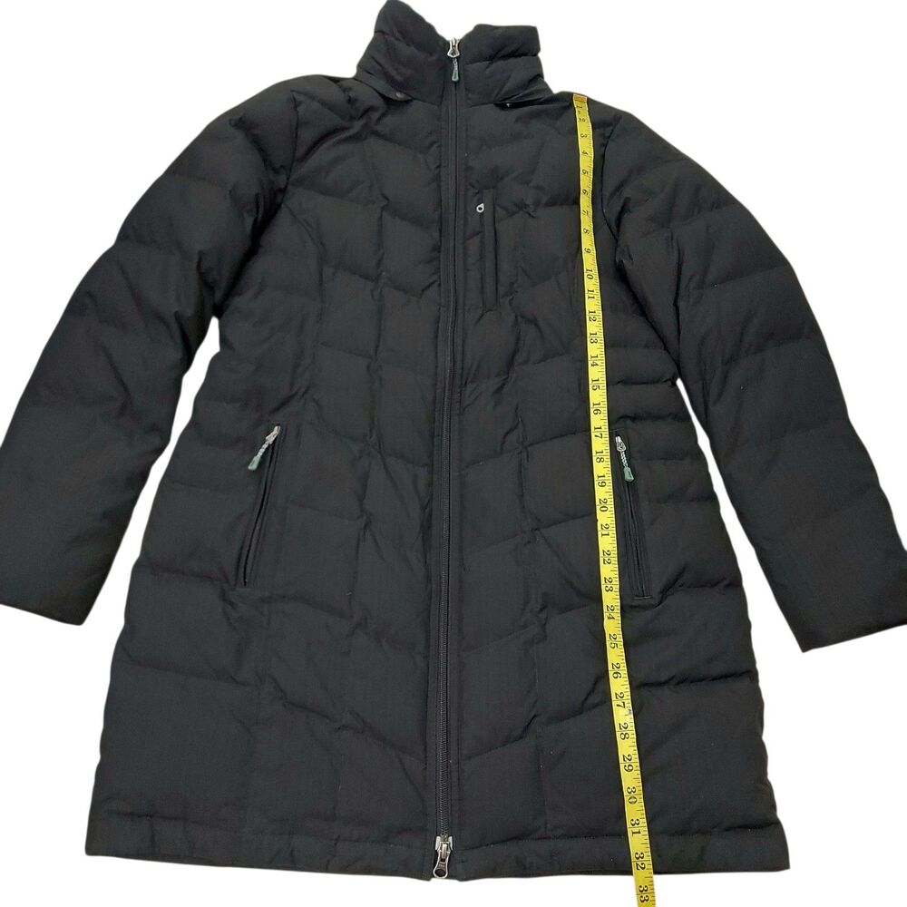 Lands End Womens Medium 10-12 Black Down Filled Puffer Coat Jacket Parka Winter - Picture 9 of 10